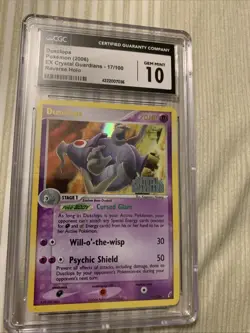 2006 POKEMON EX CRYSTAL GUARDIANS DUSCLOPS REVERSE HOLO 17/100 CGC 10 GEM MINT - Image 2