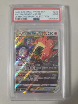 Pokemon 2022 Sword & Shield Brilliant Stars #174 Full Art Charizard VSTAR PSA 9 - Image 1