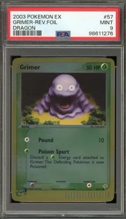 Pokemon Grimer EX Dragon Reverse Holo #57 PSA 9 Mint - Image 1