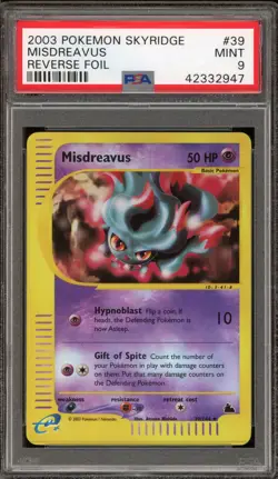 Pokemon Misdreavus Skyridge Reverse Holo #39 PSA 9 Mint - Image 1