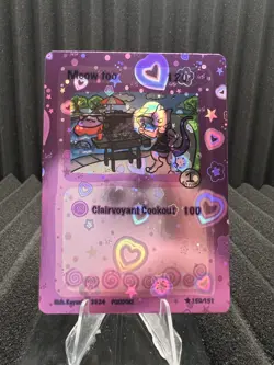 Meow too (Mewtwo) 150/151 - Heart Holo Pokidoki First Edition FanArt Pokemon - Image 1