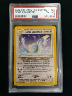 Graded PSA 8 LIGHT DRAGONAIR #22 2002 Pokemon Neo Destiny NM - MT - Image 1