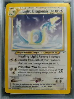 Graded PSA 8 LIGHT DRAGONAIR #22 2002 Pokemon Neo Destiny NM - MT - Image 2