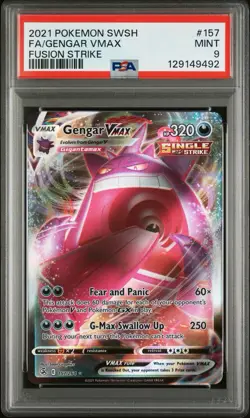 GENGAR VMAX 157/264 PSA 9 FUSION STRIKE FULL ART POKEMON CARD HOLO ENGLISH - Image 1