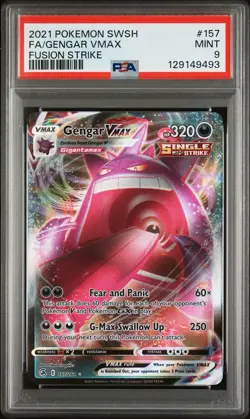 GENGAR VMAX 157/264 PSA 9 FUSION STRIKE FULL ART POKEMON CARD HOLO ENGLISH - Image 3