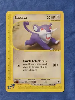 LP Rattata 128/165 Expedition common 2002 Pokemon Card - Image 1