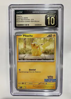 Pikachu PRISTINE 10 CGC Illustration Contest 2024 Winner Pokemon Promo - Image 1