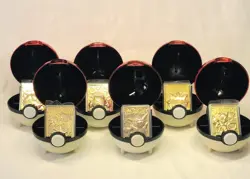 1999 Burger King Pokemon 23K Gold Plated Card Complete Set w Pokeballs & COA - Image 1