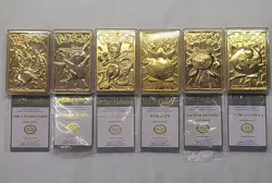 1999 Burger King Pokemon 23K Gold Plated Card Complete Set w Pokeballs & COA - Image 3