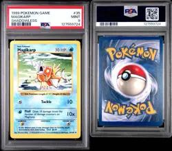 1999 Pokemon Base Set #35 Magikarp Shadowless PSA 9 English MINT LOW POP - Image 3