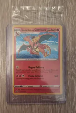 Pokemon TCG Special Delivery Charizard Promo Card SWSH075 Holo Sealed - Image 1