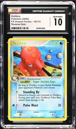 2005 Pokemon EX Unseen Forces Octillery Reverse Foil Cgc 10 - Image 1
