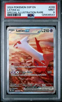 2024 Pokemon Surging Sparks Latias ex Full Art SIR #239/191 PSA 9 - Image 1