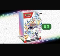 3x Pokemon TCG Scarlet & Violet Prismatic Evolutions Booster Bundle SEALED - Image 1