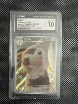 Pokemon TCG Furret CGC 10 Illustration Rare Holo Sv09: Journey Together 168/159 - Image 1