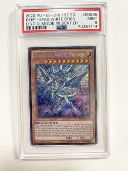 Deep Eyes White Dragon Ens05 1st Ed Secret Rare 2020 D.S.O.D Yugioh Psa 9 - Image 1