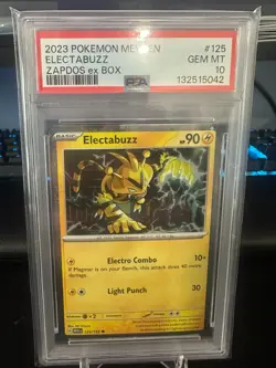 2023 POKEMON MEW EN-151 ZAPDOS EX BOX #125 ELECTABUZZ PSA 10 - Image 1