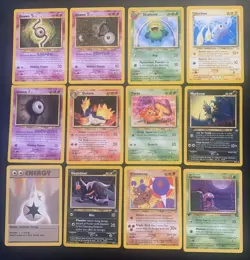 Pokemon WOTC Vintage Lot 12 Cards - Quilava, Unown, Grimer 1st Edition - Image 1