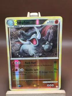 HP Donphan 40/123 Reverse Holo Uncommon HeartGold SoulSilver Pokemon Card - Image 1