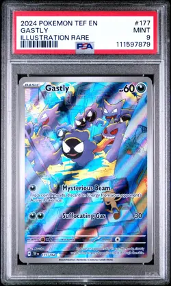 2024 POKEMON TEF EN-TEMPORAL FORCES ILLUSTRATION RARE #177 GASTLY PSA 9 - Image 1