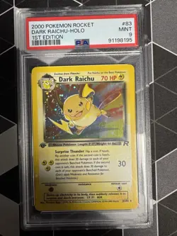 Pokemon Dark Raichu Team Rocket 1st Edition Holo PSA 9 - Image 1