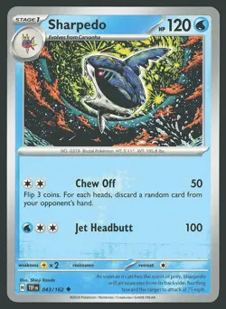 SV05: Temporal Forces Sharpedo #043/162 Uncommon Pokemon Card - Image 1