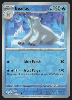 SV03: Obsidian Flames Beartic #054/197 Reverse Holo Pokemon Card - Image 1