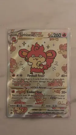 Pokemon Simisear VSTAR GG37/GG70 Crown Zenith Galarian Gallery Ultra Rare Holo - Image 1