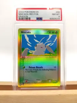 PSA 8 Nincada 66/97 Reverse Foil / Holo Ex Dragon 2003 Pokemon MINT - Image 1