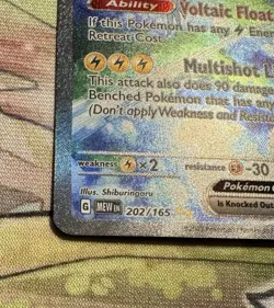 Pokemon TCG Zapdos EX 202/165 Scarlet & Violet 151 SIR Card Near Mint - Image 4