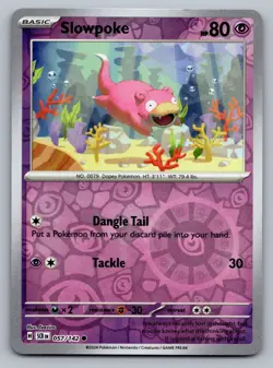 Pokemon TCG SV07: Stellar Crown Slowpoke 057/142 Reverse Holo - Image 1