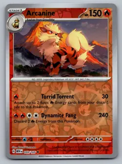 Pokemon TCG SV: Scarlet & Violet 151 Arcanine 059/165 Reverse Holo - Image 1
