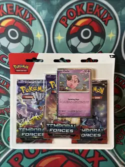 Pokemon TCG Temporal Forces 3 Pack Blister Cleffa Promo Sealed - Image 1