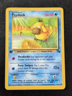 Psyduck First Edition NM Pokemon 53/62 Fossil Regular - Image 1