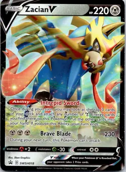 Zacian V SWSH018 Holo Sword & Shield Promo Pokemon Near Mint - Image 1
