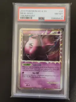 2010 Pokemon Mew Prime Holo Foil Triumphant 97/102 PSA 8 Fresh Grade - Image 1