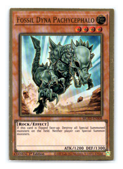 Fossil Dyna Pachycephalo - MGED-EN008 - Premium Gold Rare 1st Edition - Yugioh - Image 1
