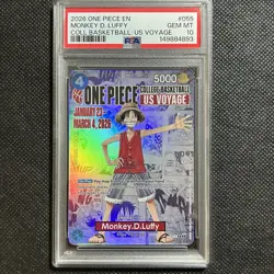 2026 ONE PIECE PROMOS COLLEGE BASKETBALL : US VOYAGE MONKEY D. LUFFY PSA 10 - Image 1