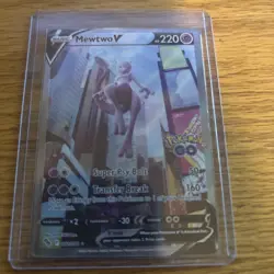 Pokemon TCG Mewtwo v Alt Art Full Art Holo Ultra Rare Card 072/078 Pokemon Go - Image 1