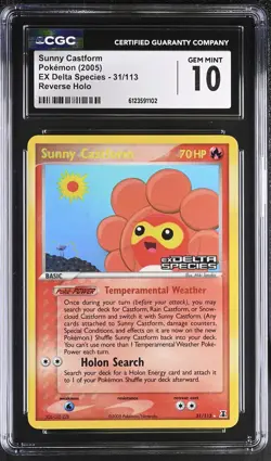 CGC 10 Sunny Castform EX Delta Species 31/113 Reverse Holo STAMPED Pokemon Card - Image 1