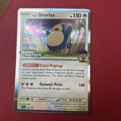 Hop's Snorlax SVP 184 Journey Together Prerelease Stamped Pokemon Promo Card - Image 1