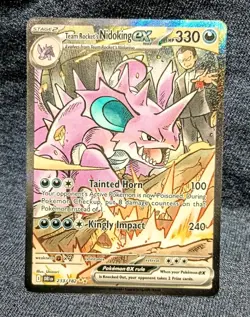 Team Rocket's Nidoking EX Full Art Holo Stage 2 233/181 Pokemon Card - Image 1