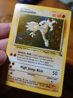 Hitmonlee 7/62 Holo Rare Fossil Set Pokemon Card VLP-LP - Image 3
