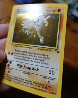 Hitmonlee 7/62 Holo Rare Fossil Set Pokemon Card VLP-LP - Image 4