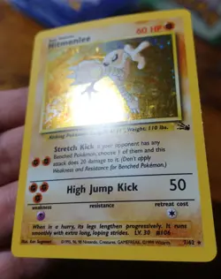 Hitmonlee 7/62 Holo Rare Fossil Set Pokemon Card VLP-LP - Image 5