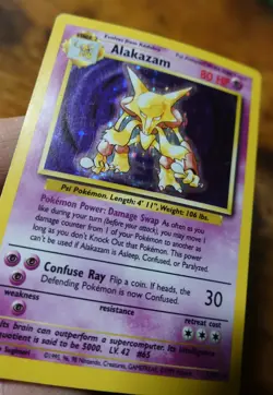 Alakazam 1/102 Base Set Unlimited Holo Rare Pokemon Card PL/DMG^ - Image 3