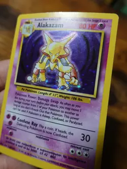 Alakazam 1/102 Base Set Unlimited Holo Rare Pokemon Card PL/DMG^ - Image 5