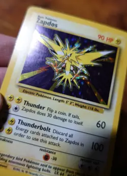Zapdos 16/102 Base Set Unlimited Holo Rare Pokemon Card LP/MP^ - Image 3