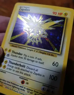 Zapdos 16/102 Base Set Unlimited Holo Rare Pokemon Card LP/MP^ - Image 4