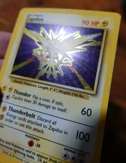 Zapdos 16/102 Base Set Unlimited Holo Rare Pokemon Card LP/MP^ - Image 5